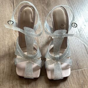 Zara Silver Strappy Heels